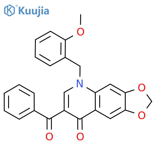 7-benzoyl-5-(2-methoxyphenyl)methyl-2H,5H,8H-1,3dioxolo4,5-gquinolin-8-one structure