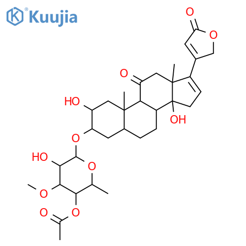 Carda-16,20(22)-dienolide, 3-[(4-O-acetyl-6-deoxy-3-O-methyl-β-D-galactopyranosyl)oxy]-2,14-dihydroxy-11-oxo-, (2α,3β,5β)- (9CI) structure