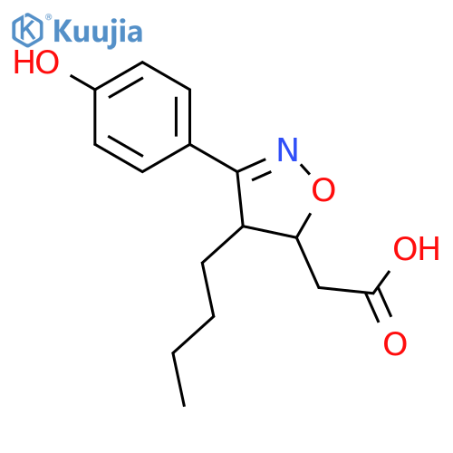 5-Isoxazoleacetic acid, 4-butyl-4,5-dihydro-3-(4-hydroxyphenyl)- structure