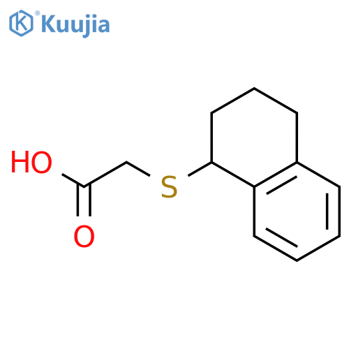2-(1,2,3,4-tetrahydronaphthalen-1-ylsulfanyl)acetic acid structure