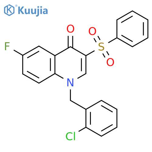3-(benzenesulfonyl)-1-(2-chlorophenyl)methyl-6-fluoro-1,4-dihydroquinolin-4-one structure