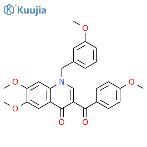 6,7-dimethoxy-3-(4-methoxybenzoyl)-1-(3-methoxyphenyl)methyl-1,4-dihydroquinolin-4-one structure