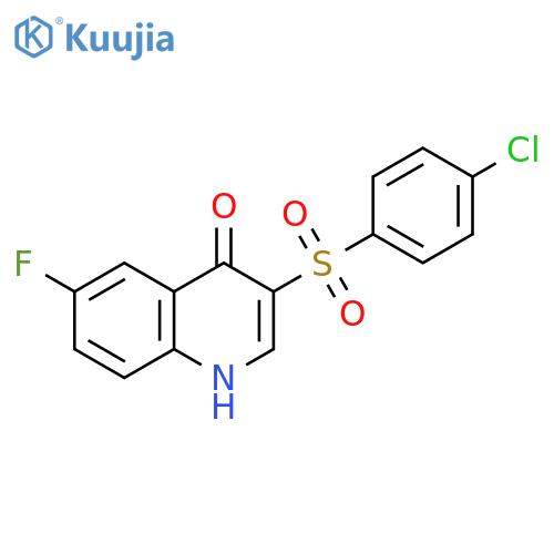 3-(4-Chlorophenyl)sulfonyl-6-fluoroquinolin-4(1H)-one structure
