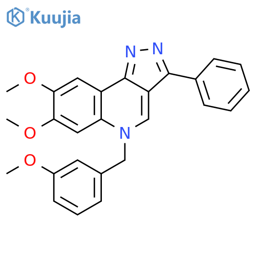 7,8-dimethoxy-5-(3-methoxyphenyl)methyl-3-phenyl-5H-pyrazolo4,3-cquinoline structure