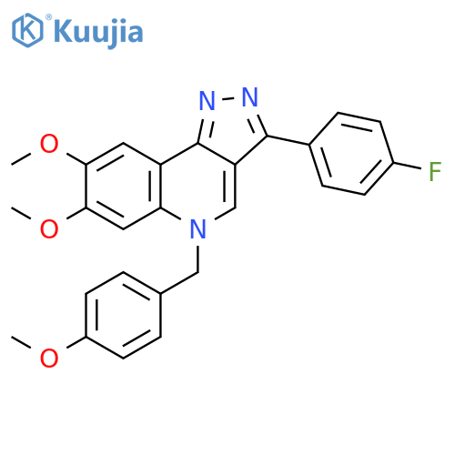 3-(4-fluorophenyl)-7,8-dimethoxy-5-(4-methoxyphenyl)methyl-5H-pyrazolo4,3-cquinoline structure