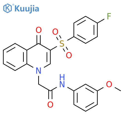 2-3-(4-fluorobenzenesulfonyl)-4-oxo-1,4-dihydroquinolin-1-yl-N-(3-methoxyphenyl)acetamide structure