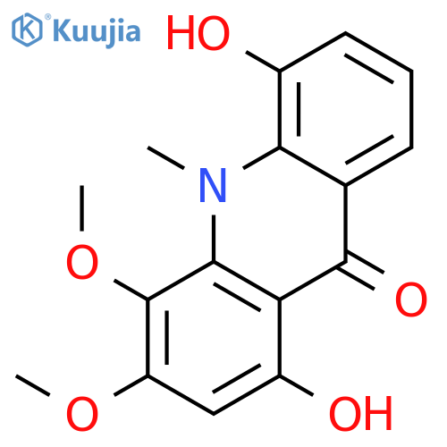 9(10H)-Acridinone,1,5-dihydroxy-3,4-dimethoxy-10-methyl- structure