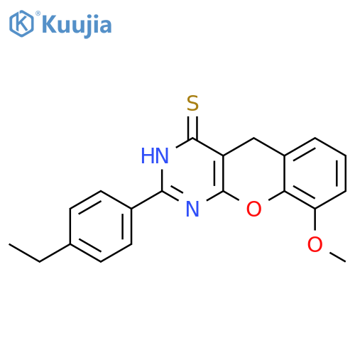 2-(4-ethylphenyl)-9-methoxy-3H,4H,5H-chromeno2,3-dpyrimidine-4-thione structure