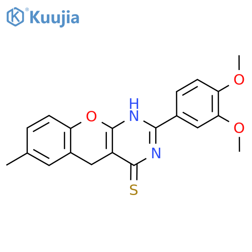 2-(3,4-dimethoxyphenyl)-7-methyl-3H,4H,5H-chromeno2,3-dpyrimidine-4-thione structure