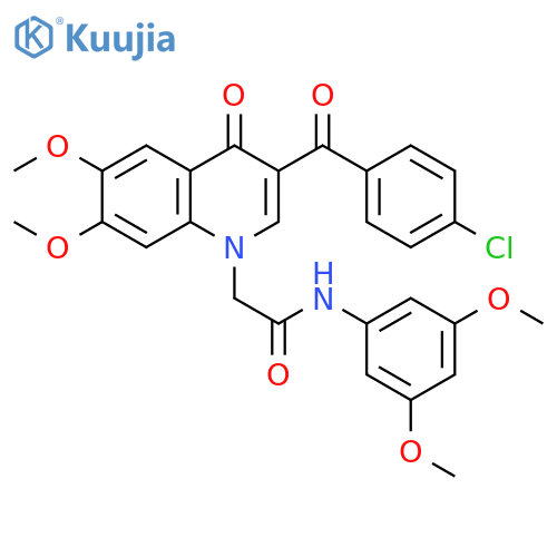2-3-(4-chlorobenzoyl)-6,7-dimethoxy-4-oxo-1,4-dihydroquinolin-1-yl-N-(3,5-dimethoxyphenyl)acetamide structure