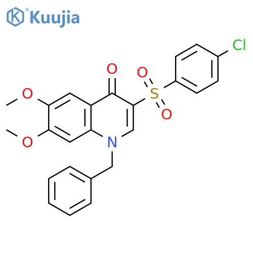 1-benzyl-3-(4-chlorobenzenesulfonyl)-6,7-dimethoxy-1,4-dihydroquinolin-4-one structure