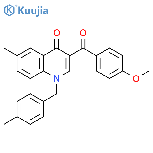 3-(4-methoxybenzoyl)-6-methyl-1-(4-methylphenyl)methyl-1,4-dihydroquinolin-4-one structure