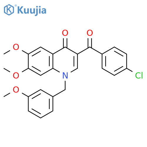 3-(4-chlorobenzoyl)-6,7-dimethoxy-1-(3-methoxyphenyl)methyl-1,4-dihydroquinolin-4-one structure