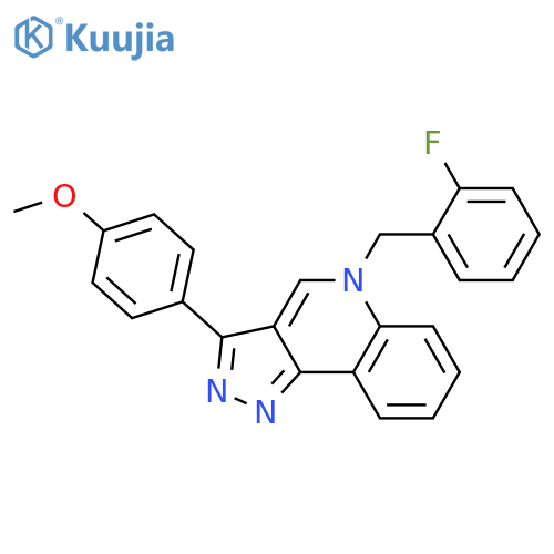 5-(2-fluorophenyl)methyl-3-(4-methoxyphenyl)-5H-pyrazolo4,3-cquinoline structure