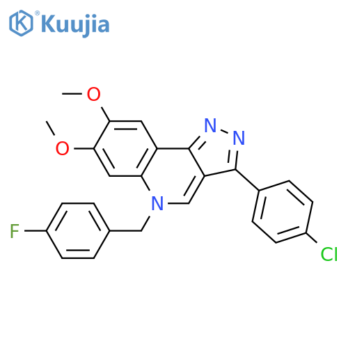 3-(4-chlorophenyl)-5-(4-fluorophenyl)methyl-7,8-dimethoxy-5H-pyrazolo4,3-cquinoline structure