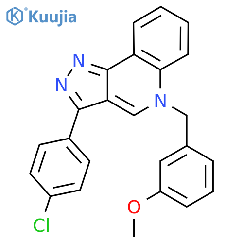 3-(4-chlorophenyl)-5-(3-methoxyphenyl)methyl-5H-pyrazolo4,3-cquinoline structure