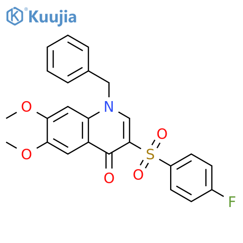1-benzyl-3-(4-fluorobenzenesulfonyl)-6,7-dimethoxy-1,4-dihydroquinolin-4-one structure