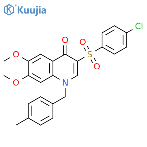3-(4-chlorobenzenesulfonyl)-6,7-dimethoxy-1-(4-methylphenyl)methyl-1,4-dihydroquinolin-4-one structure