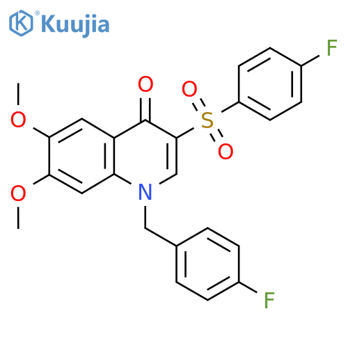 3-(4-fluorobenzenesulfonyl)-1-(4-fluorophenyl)methyl-6,7-dimethoxy-1,4-dihydroquinolin-4-one structure