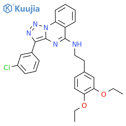 3-(3-chlorophenyl)-N-2-(3,4-diethoxyphenyl)ethyl-1,2,3triazolo1,5-aquinazolin-5-amine structure