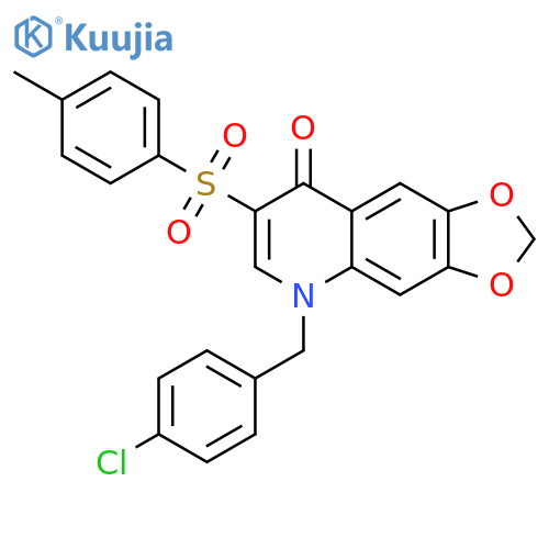 5-(4-chlorophenyl)methyl-7-(4-methylbenzenesulfonyl)-2H,5H,8H-1,3dioxolo4,5-gquinolin-8-one structure