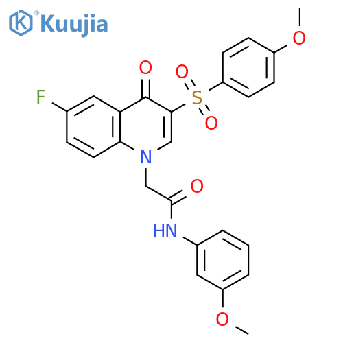 2-6-fluoro-3-(4-methoxybenzenesulfonyl)-4-oxo-1,4-dihydroquinolin-1-yl-N-(3-methoxyphenyl)acetamide structure