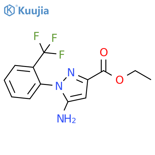 Ethyl 5-amino-1-[2-(trifluoromethyl)phenyl]pyrazole-3-carboxylate structure