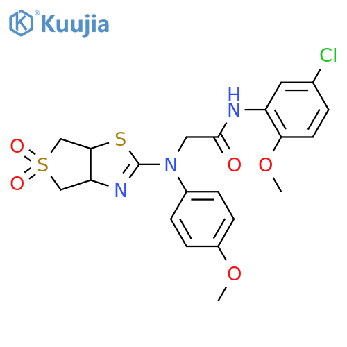N-(5-chloro-2-methoxyphenyl)-2-({5,5-dioxo-3aH,4H,6H,6aH-5lambda6-thieno3,4-d1,3thiazol-2-yl}(4-methoxyphenyl)amino)acetamide structure