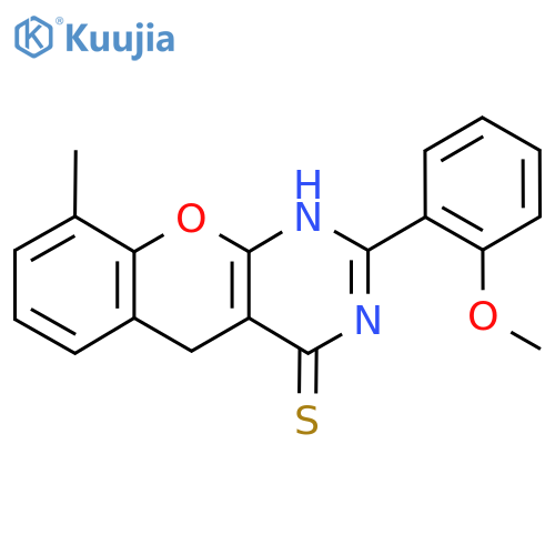2-(2-methoxyphenyl)-9-methyl-3H,4H,5H-chromeno2,3-dpyrimidine-4-thione structure