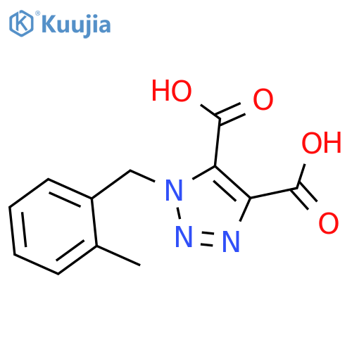 1-(2-methylphenyl)methyl-1H-1,2,3-triazole-4,5-dicarboxylic acid structure