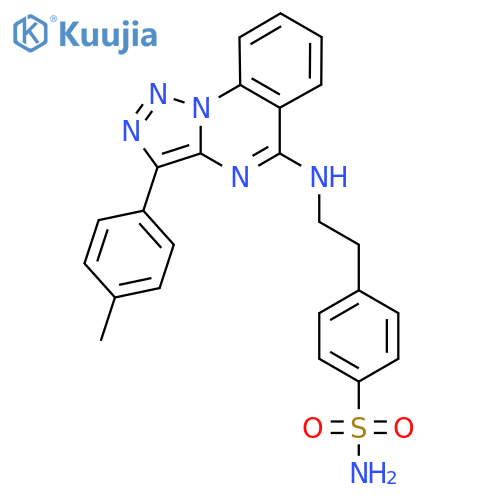4-(2-{3-(4-methylphenyl)-1,2,3triazolo1,5-aquinazolin-5-ylamino}ethyl)benzene-1-sulfonamide structure