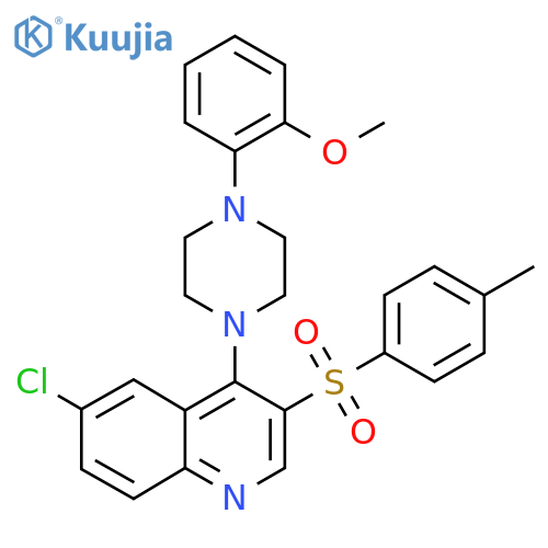 6-chloro-4-4-(2-methoxyphenyl)piperazin-1-yl-3-(4-methylbenzenesulfonyl)quinoline structure