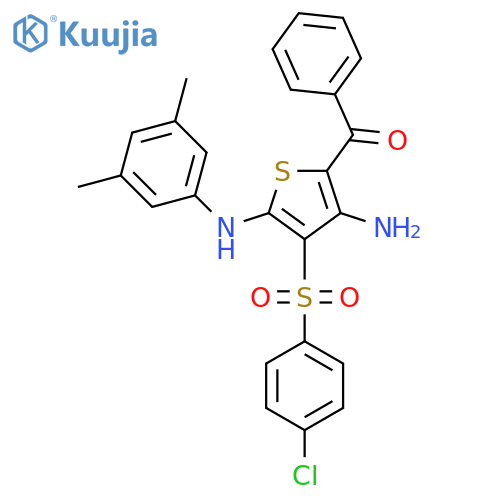 5-benzoyl-3-(4-chlorobenzenesulfonyl)-N2-(3,5-dimethylphenyl)thiophene-2,4-diamine structure