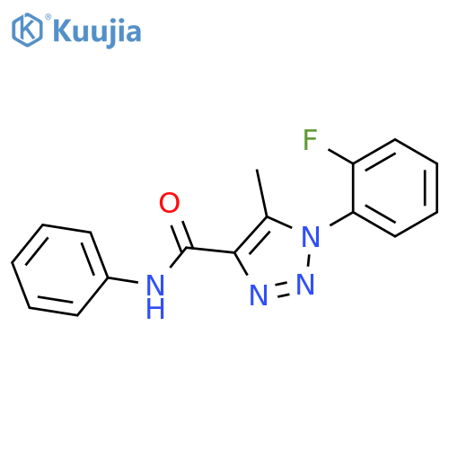 1-(2-fluorophenyl)-5-methyl-N-phenyl-1H-1,2,3-triazole-4-carboxamide structure