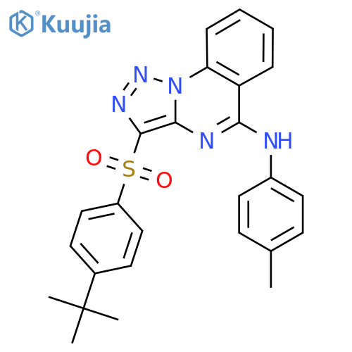 3-(4-tert-butylbenzenesulfonyl)-N-(4-methylphenyl)-1,2,3triazolo1,5-aquinazolin-5-amine structure