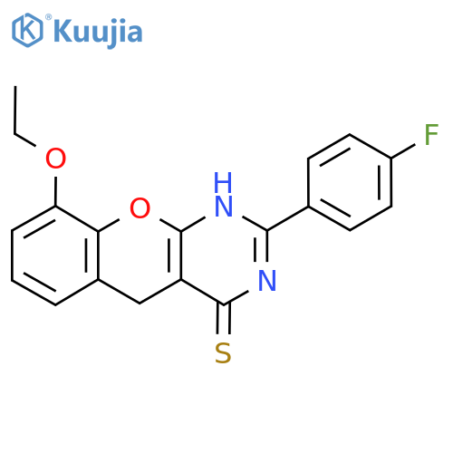 9-ethoxy-2-(4-fluorophenyl)-3H,4H,5H-chromeno2,3-dpyrimidine-4-thione structure