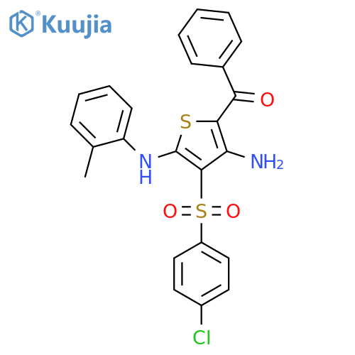 5-benzoyl-3-(4-chlorobenzenesulfonyl)-N2-(2-methylphenyl)thiophene-2,4-diamine structure
