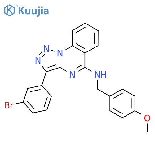 3-(3-bromophenyl)-N-(4-methoxyphenyl)methyl-1,2,3triazolo1,5-aquinazolin-5-amine structure