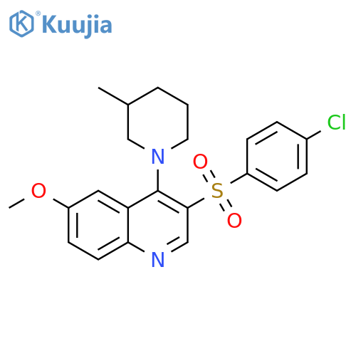 3-(4-chlorobenzenesulfonyl)-6-methoxy-4-(3-methylpiperidin-1-yl)quinoline structure