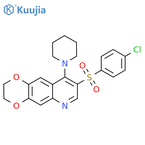 1-8-(4-chlorobenzenesulfonyl)-2H,3H-1,4dioxino2,3-gquinolin-9-ylpiperidine structure