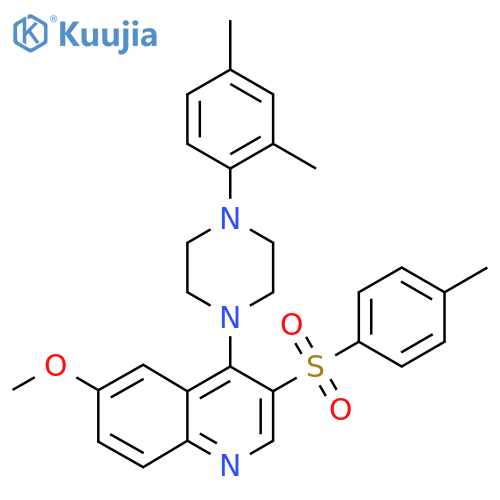 4-4-(2,4-dimethylphenyl)piperazin-1-yl-6-methoxy-3-(4-methylbenzenesulfonyl)quinoline structure