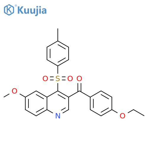 3-(4-ethoxybenzoyl)-6-methoxy-4-(4-methylbenzenesulfonyl)quinoline structure