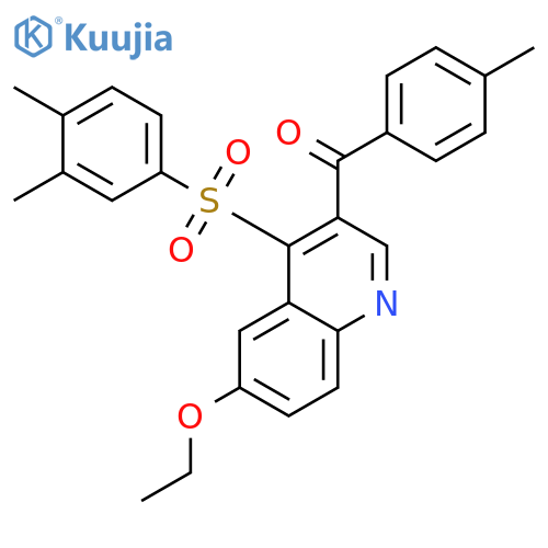 4-(3,4-dimethylbenzenesulfonyl)-6-ethoxy-3-(4-methylbenzoyl)quinoline structure