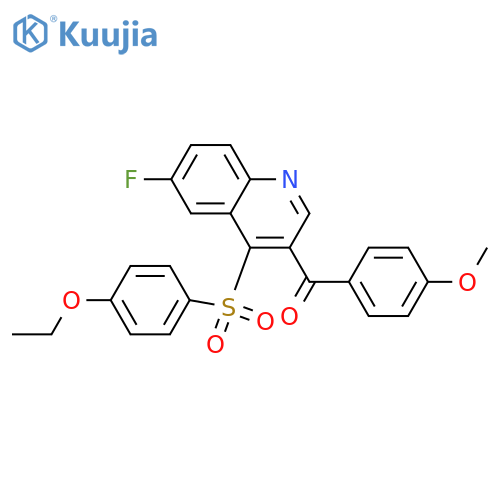 4-(4-ethoxybenzenesulfonyl)-6-fluoro-3-(4-methoxybenzoyl)quinoline structure