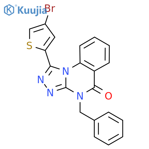 4-benzyl-1-(4-bromothiophen-2-yl)-4H,5H-1,2,4triazolo4,3-aquinazolin-5-one structure