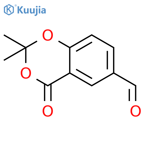4H-1,3-Benzodioxin-6-carboxaldehyde, 2,2-dimethyl-4-oxo- structure