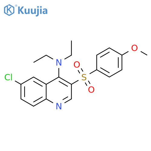 6-chloro-N,N-diethyl-3-(4-methoxybenzenesulfonyl)quinolin-4-amine structure
