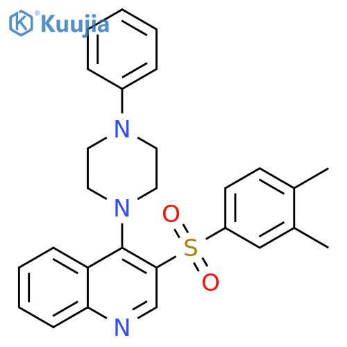 3-(3,4-dimethylbenzenesulfonyl)-4-(4-phenylpiperazin-1-yl)quinoline structure