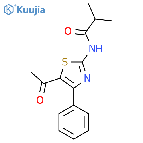 N-(5-acetyl-4-phenyl-1,3-thiazol-2-yl)-2-methylpropanamide structure
