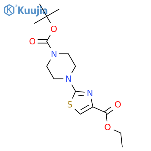 Ethyl 2-(4-(tert-butoxycarbonyl)piperazin-1-yl)thiazole-4-carboxylate structure